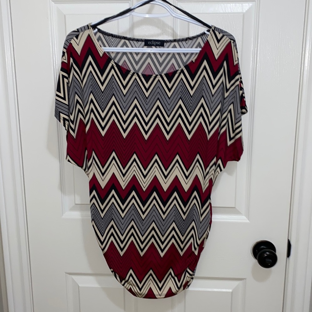 Eclipse | Woman’s Zig Zag Print Top - Size Small